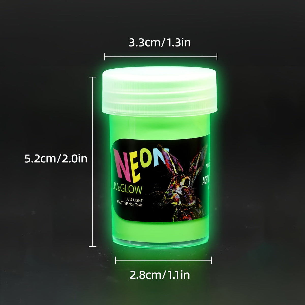 Ensemble de peinture phosphorescente 10 couleurs 22 ml, peinture acrylique néon UV 2-en-1, rechargeable à la lumière et activée par UV, pour peinture sur pierre, toile, travaux manuels, décoration de fête, cadeau de Noël