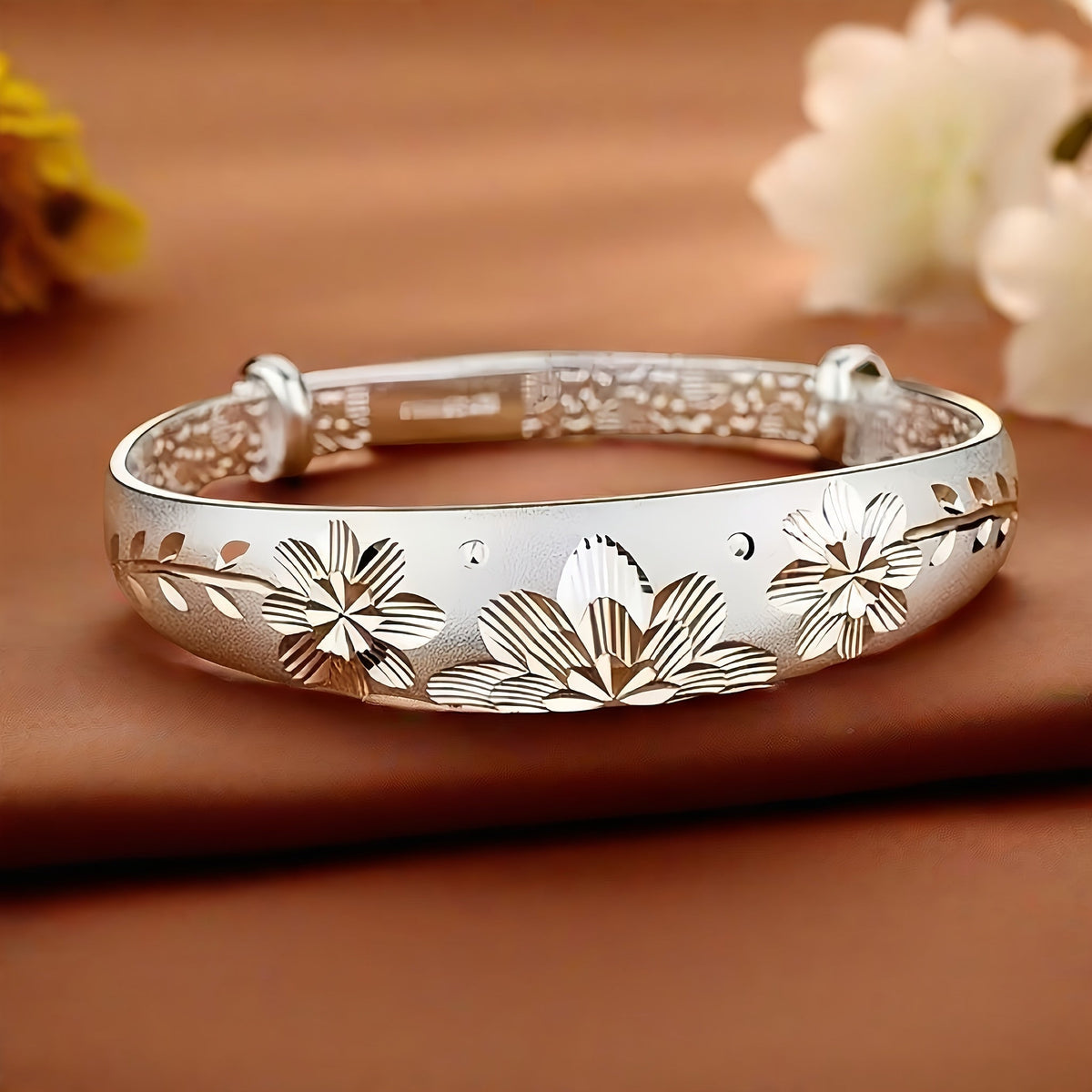 Bracelet ajustable coulissant pour femme en argent sterling 925 – Jonc élégant à fermoir coulissant en argent et or, cadeau idéal pour maman, la fête des mères, un anniversaire ou toute occasion spéciale