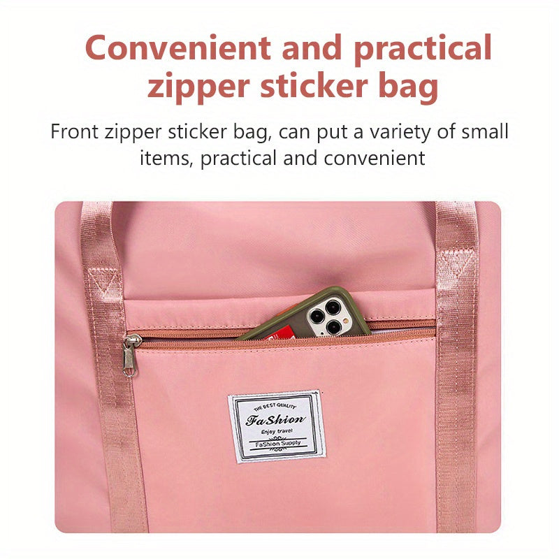 Grand sac fourre-tout de voyage de 67 litres (17,7 gallons) – Sac de sport portable, sac de week-end et de nuit pour femmes et hommes – Violet, rose surdimensionné et noir surdimensionné