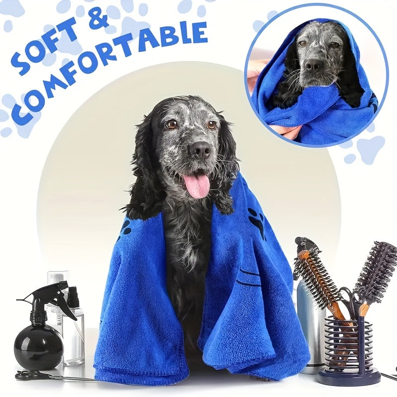 Grande serviette de bain pour chiens et chats, serviette en microfibre super absorbante et à séchage rapide, 100 x 60 cm, couverture de séchage douce pour le bain, le toilettage et la plage – Cadeau pour animaux de compagnie