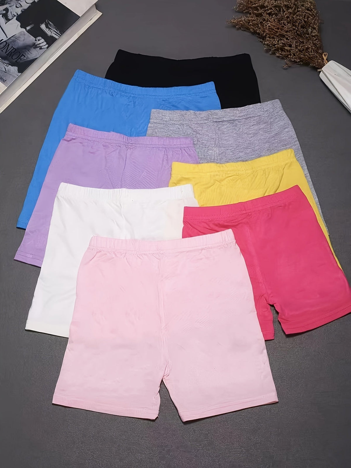 Shorts de vélo pour filles, lot de 6, shorts de gymnastique en modal doux pour tout-petits et enfants – Shorts de vélo sous robe pour la danse et les jeux en extérieur, multicolores, pour les 2 à 10 ans