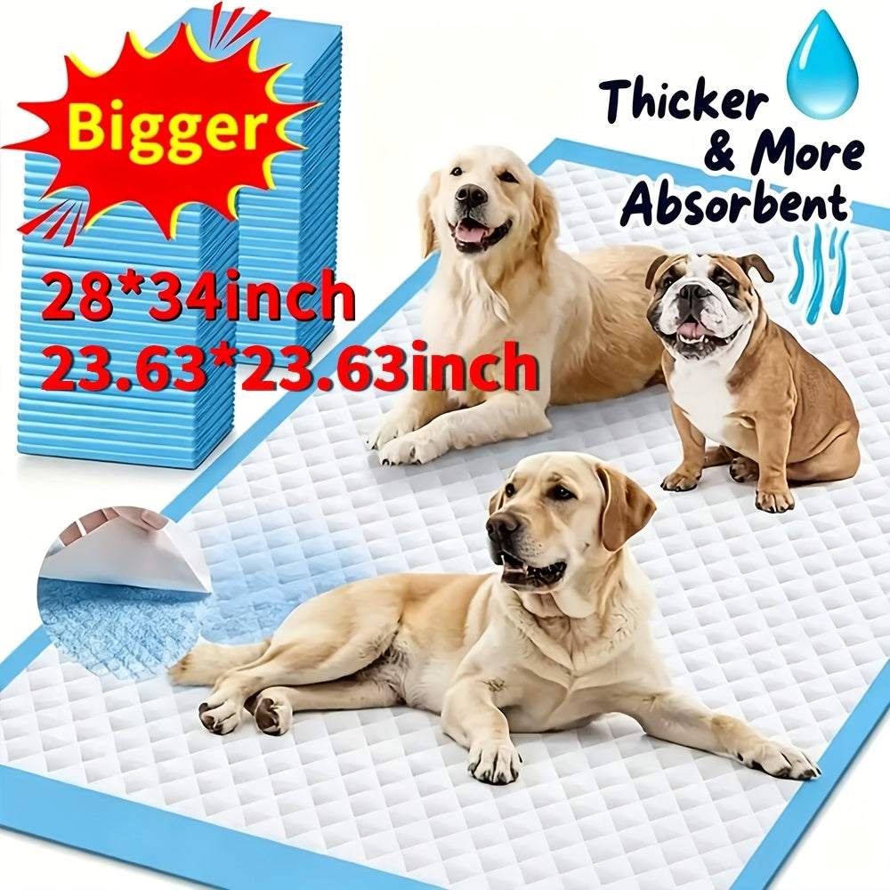 Alèses super absorbantes pour chiens, lot de 80 ou 100, élargies et épaissies - Protections d'apprentissage anti-fuites et anti-odeurs, 71 x 86 cm pour chiens de taille moyenne et grande, indispensables à la maison, en camping et en voyage