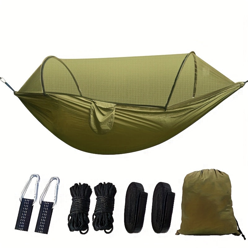 Hamac de camping double 3-en-1 avec moustiquaire et pare-soleil – Léger, portable et durable, idéal pour le camping, la randonnée, le trekking et les pique-niques dans les parcs, 7 coloris au choix