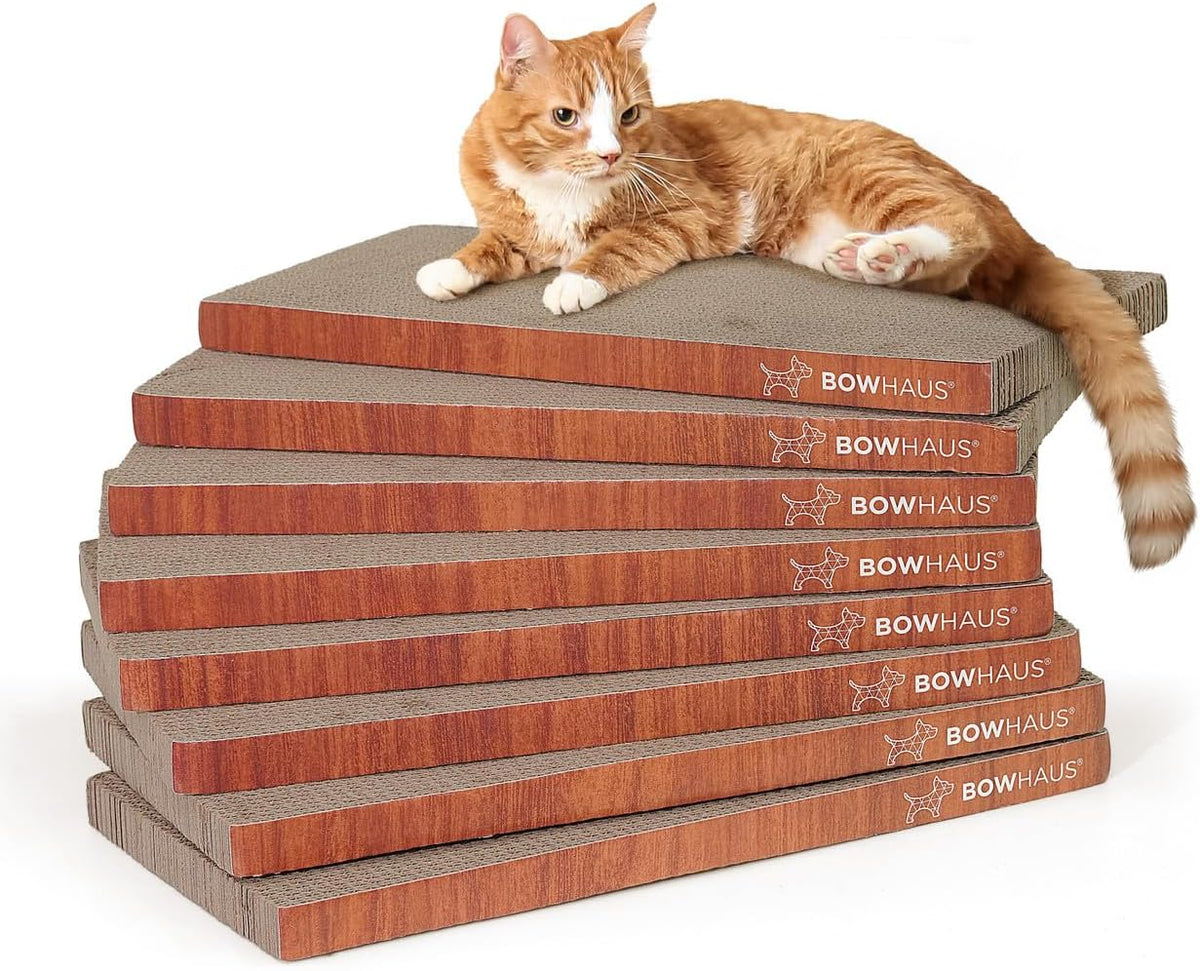 CAPHAUS Griffoir et transat réversible pour chat – Grand tapis à griffer en carton haute densité à 5 couches, 43 x 21,6 cm, protège les meubles, convient aux foyers avec plusieurs chats et aux races de grande taille