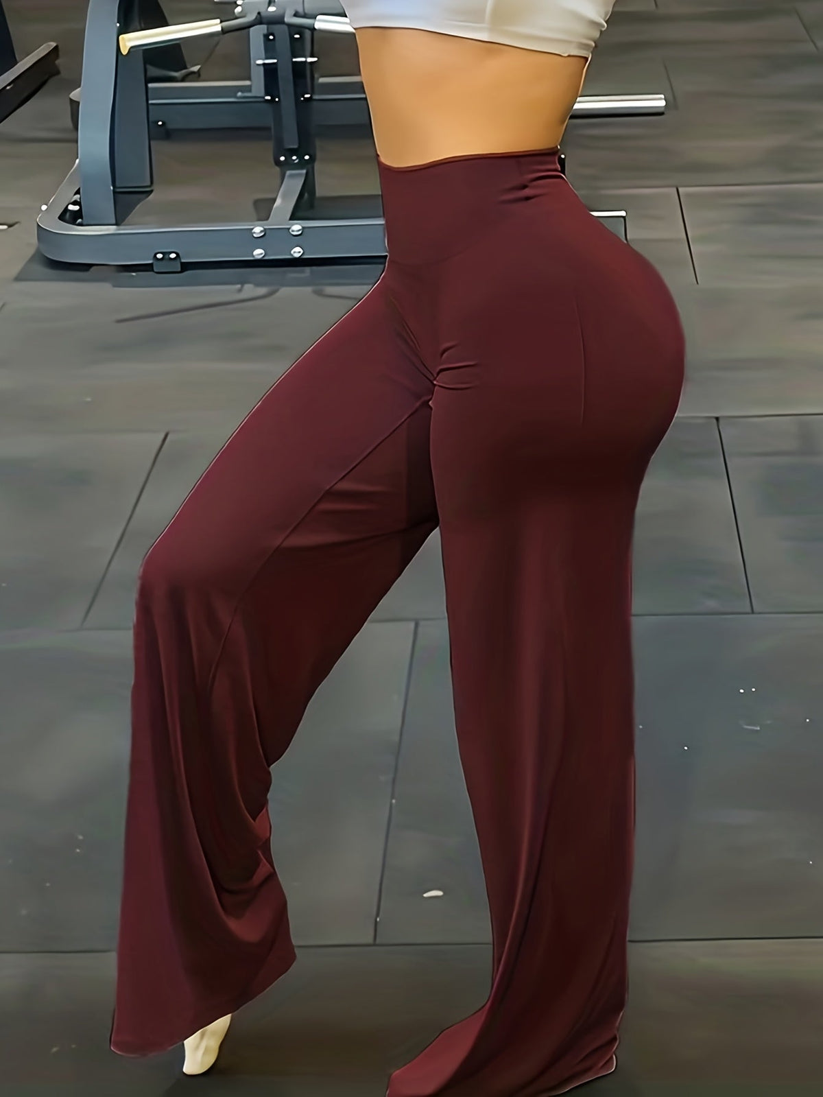 Pantalon de yoga large à taille haute, hautement élastique et offrant une couvrance totale - Legging évasé grande taille pour le sport, le fitness, l'entraînement et le quotidien, toutes saisons, S-XL