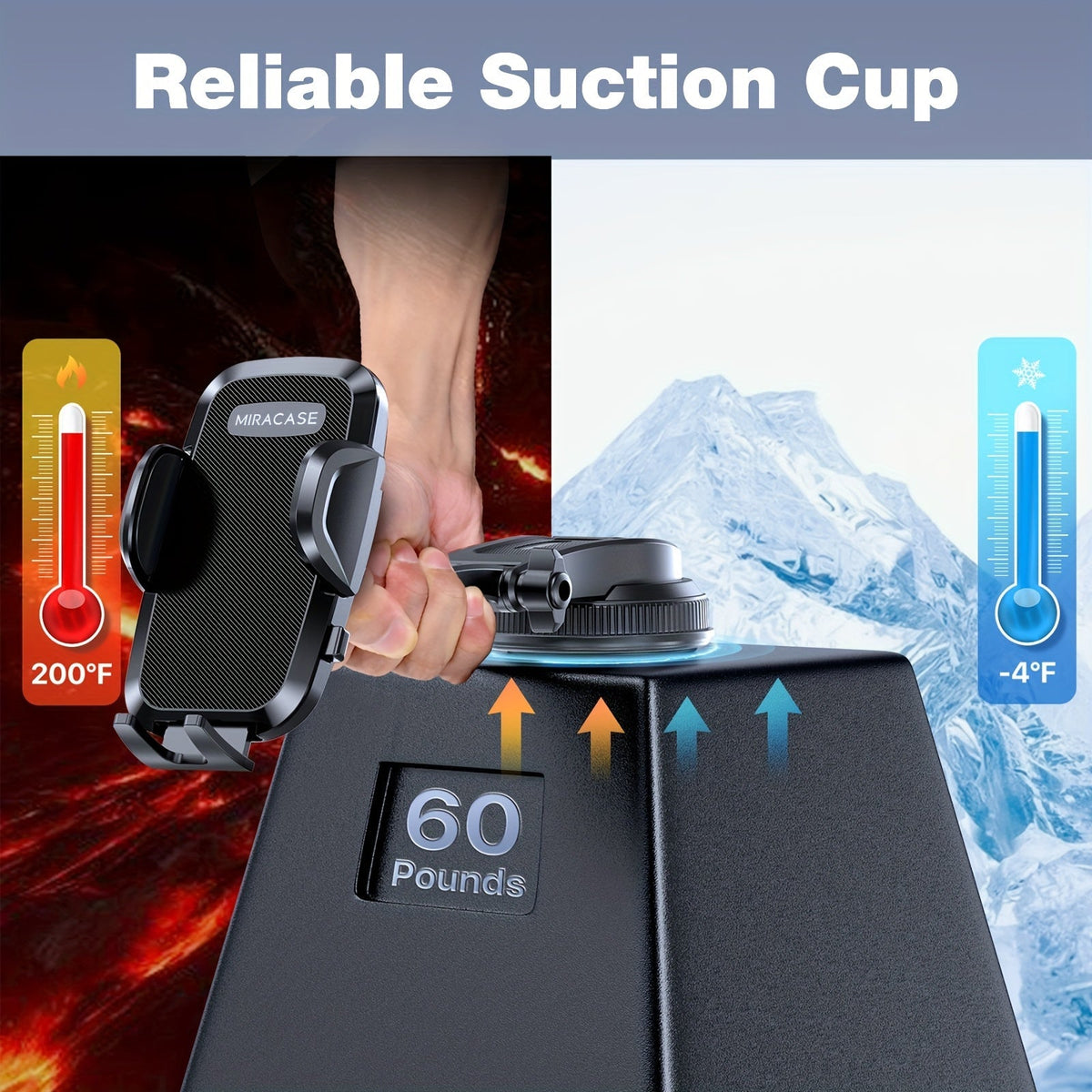 Support de téléphone universel pour voiture, fixation tableau de bord rotative à 360° – Berceau rétractable compatible avec tous les téléphones iPhone Samsung, vision réglable horizontale et verticale, support de téléphone sécurisé pour voiture