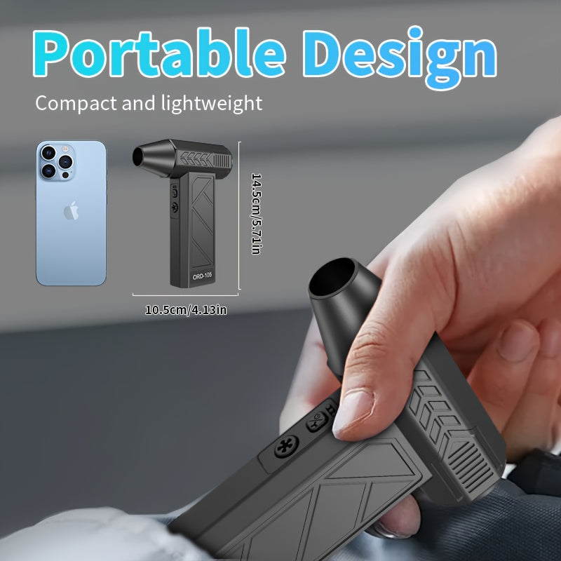 Souffleur d'air turbo portable 130 000 tr/min rechargeable – Ventilateur souffleur de poussière électrique haute puissance, réglage à 3 vitesses pour clavier d'ordinateur, voiture, camping et nettoyage de neige, cadeau d'anniversaire pour hommes