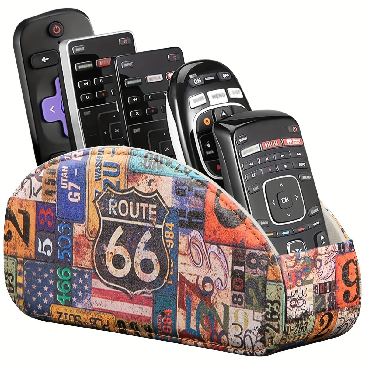 Organisateur de bureau avec 5 compartiments pour télécommandes – Boîte de rangement de chevet pour télécommandes TV, stylos, lunettes, fournitures de bureau et accessoires domestiques