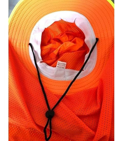 Chapeau de soleil réfléchissant haute visibilité pour homme avec protège-nuque – Bob à large bord, protection UV UPF, maille respirante à séchage rapide, chapeau pour la pêche, la randonnée et le camping en plein air