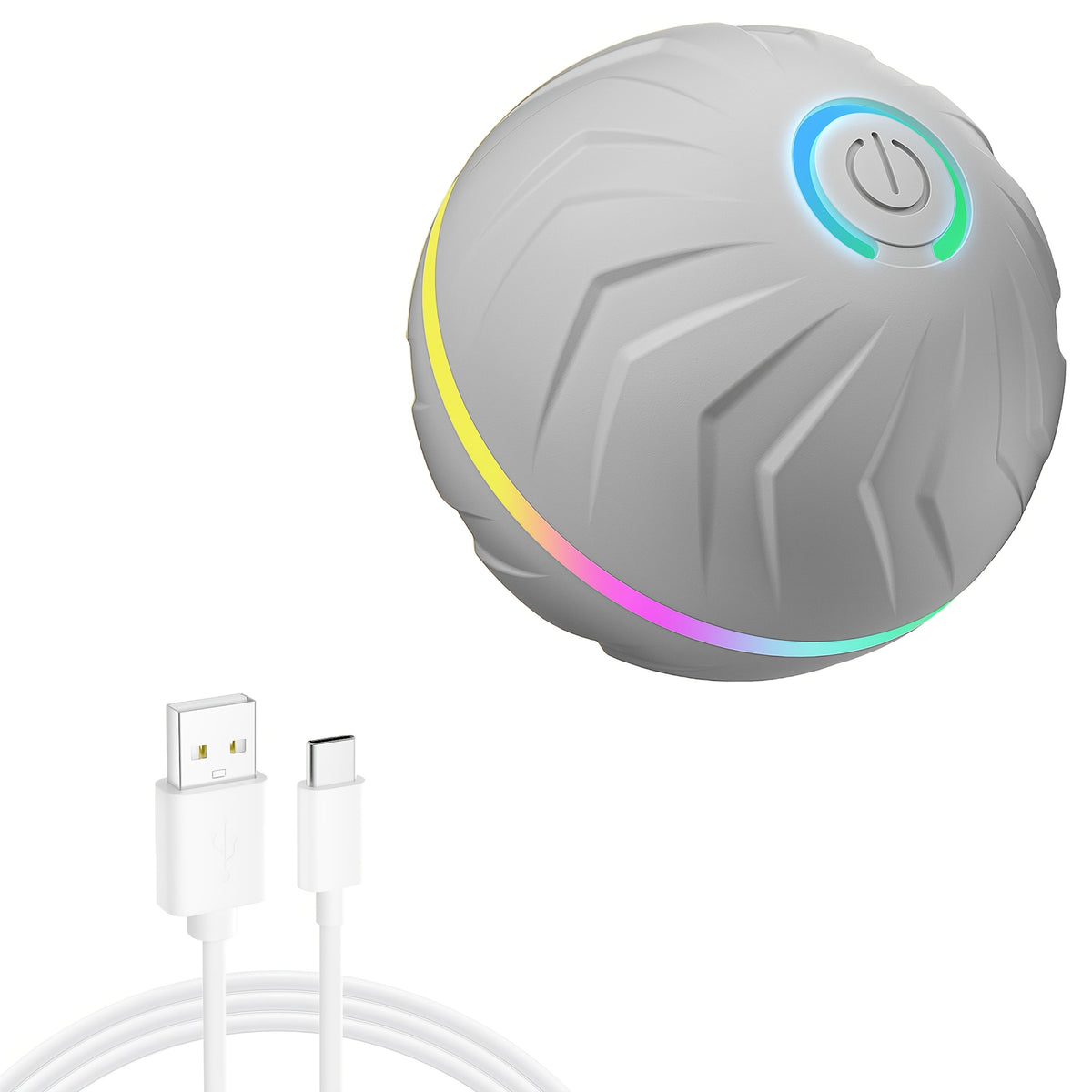 Balle interactive intelligente à rebond automatique pour chien – Jouet électronique à sauts et roulades automatiques, rechargeable par USB, durable pour toutes les races, balle de jeu mobile pour exercice en intérieur et en extérieur