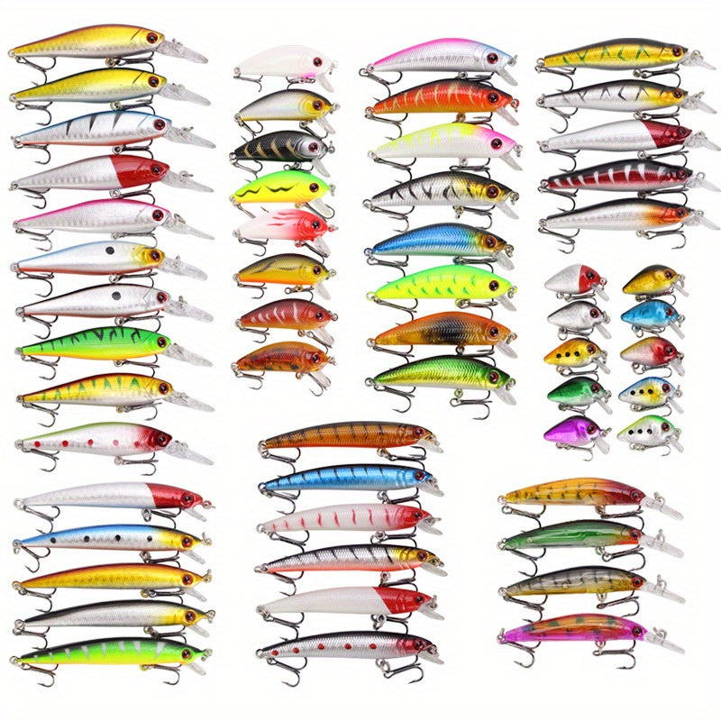 Ensemble de leurres de pêche premium, swimbaits, spinnerbaits et leurres durs pour eau douce et eau salée - Minnows réalistes, boîte à pêche, cadeau pour pêcheur