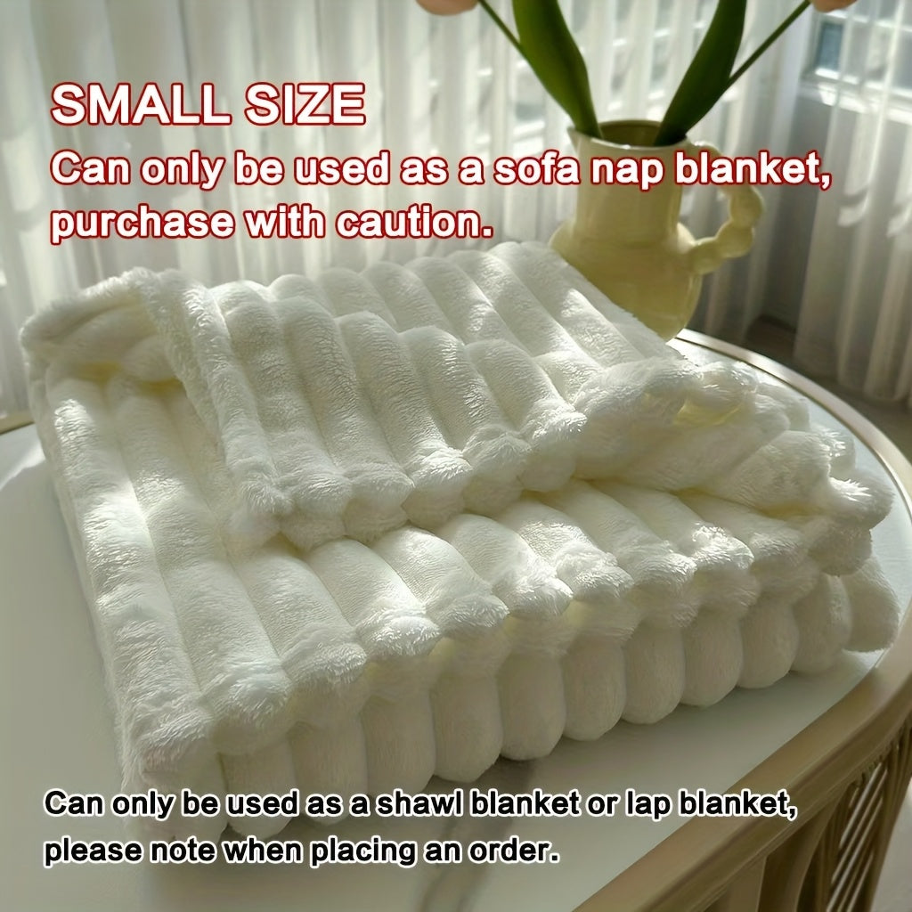 Couverture en polaire ultra-douce imitation fourrure de lapin 3D double face – Couverture confortable toutes saisons pour lit, canapé, voyage, camping | 7 couleurs, 4 tailles : blanc, gris foncé, rose, kaki, violet, gris