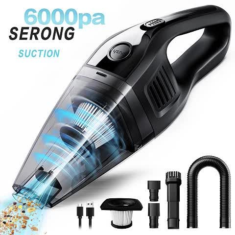 Aspirateur à main rechargeable sans fil – Aspiration puissante de 6 kPa, 40 dB silencieux, mini aspirateur portable pour poils d'animaux, voiture, clavier, nettoyage de bureau et maison avec suceur plat