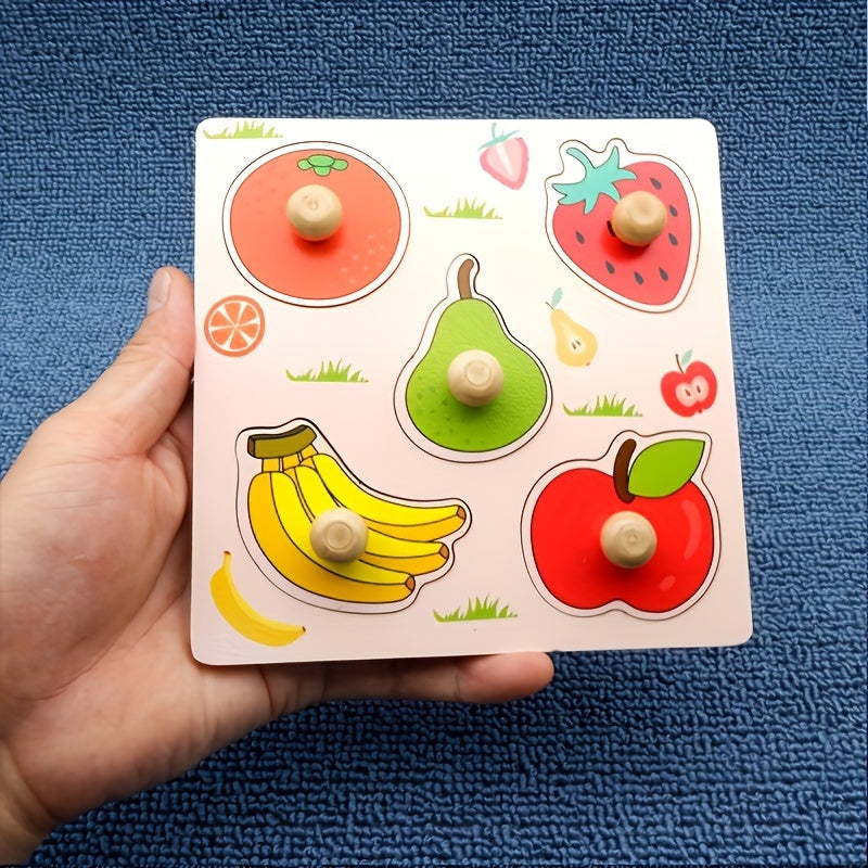 Planches d'identification en bois 3D pour enfants, 2 pièces – Puzzle à main à motif aléatoire, jouet d'éveil, activité Montessori de reconnaissance des formes et des motifs, cadeau de vacances pour tout-petits filles et garçons de 2, 3, 4 ans et plus