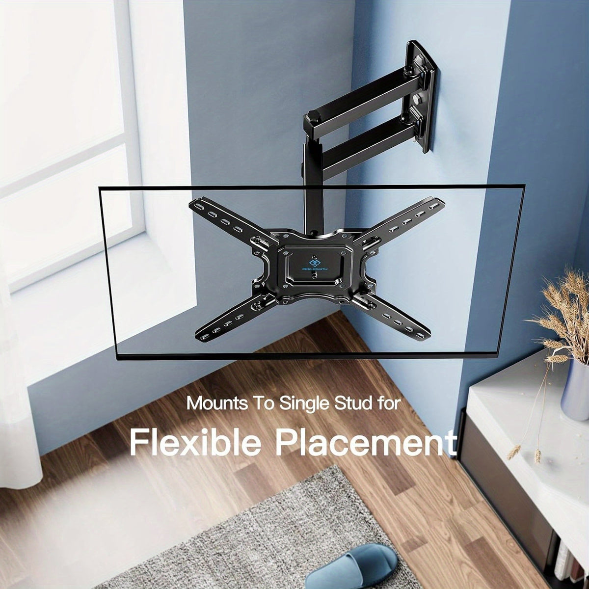 Support mural articulé pour téléviseur de 26 à 60 pouces jusqu'à 35 kg, pivotant, inclinable et extensible, support TV en acier inoxydable, VESA max 400x400 mm, compatible avec la plupart des téléviseurs à écran plat et incurvé