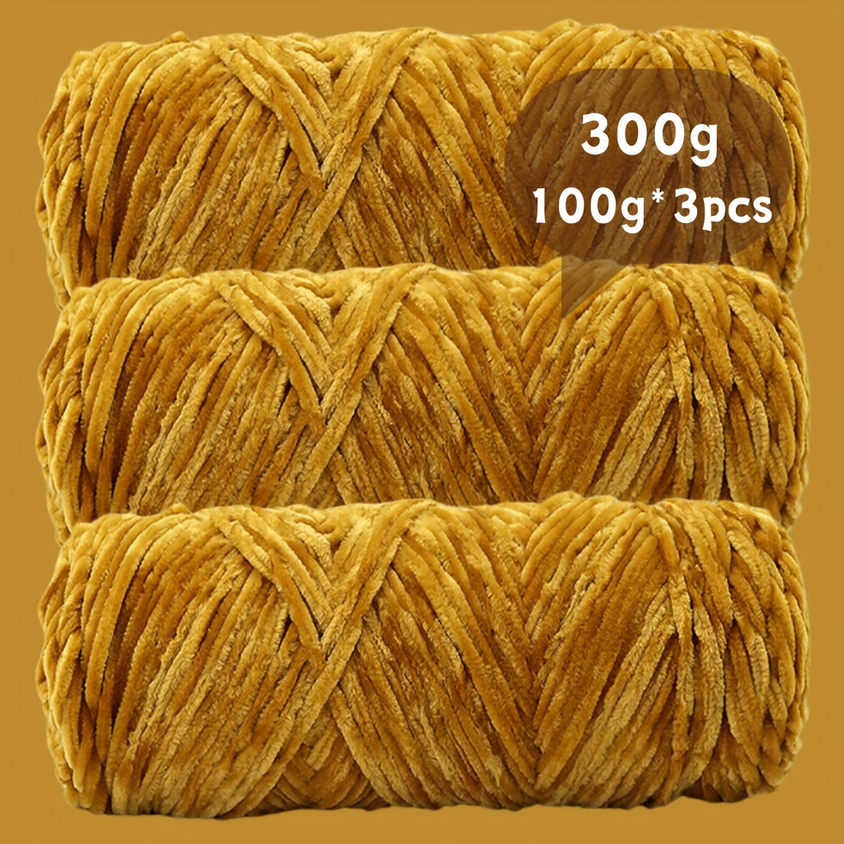 Fil chenille velours, lot de 3 pelotes de 300 g (3 x 100 g), laine douce et épaisse pour tricot et crochet, 47 couleurs, idéal pour débutants, artisanat de luxe pour pulls, écharpes, bonnets, poupées, sacs, amigurumi et projets DIY