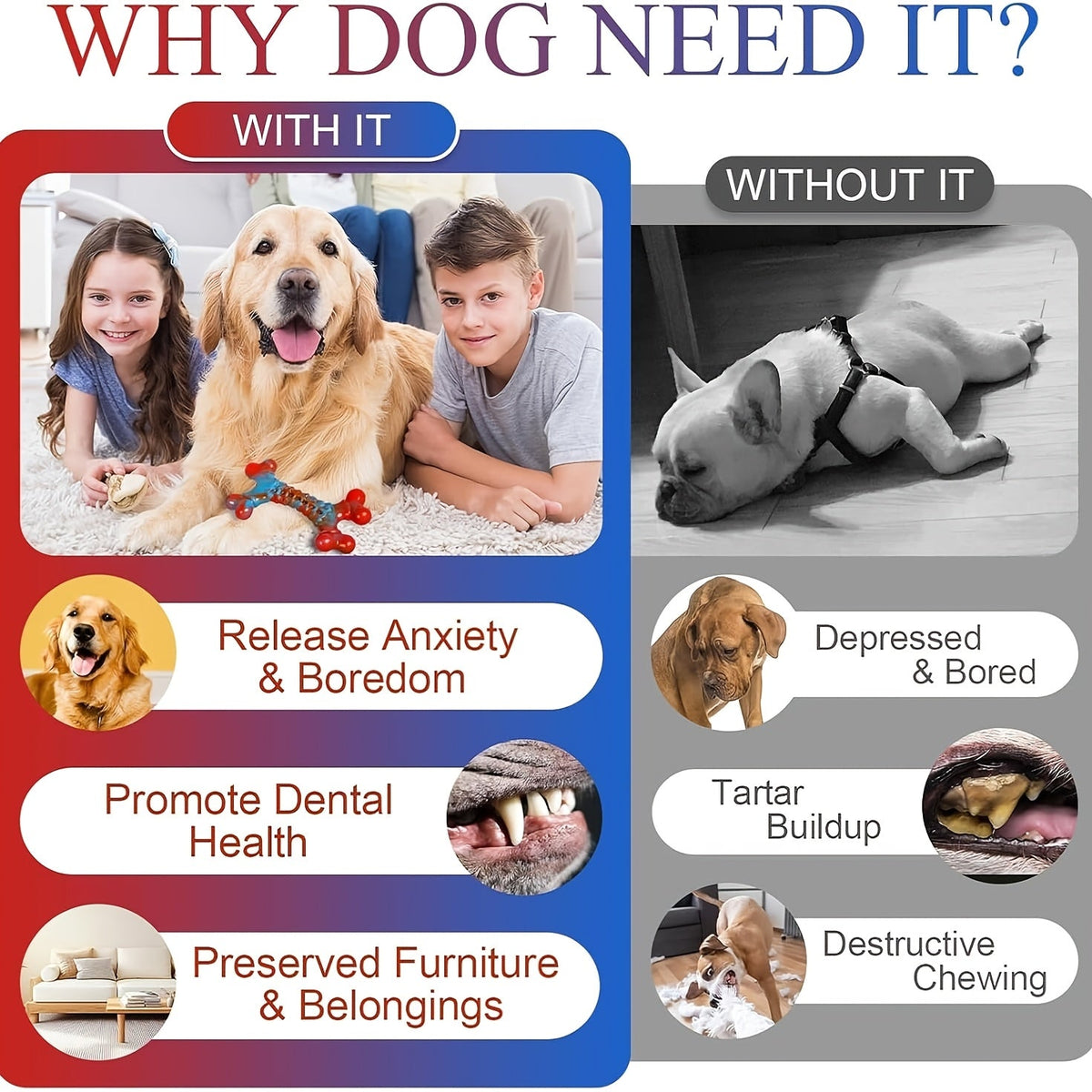Jouets à mâcher ultra-résistants pour chiens destructeurs - Os en nylon indestructible pour grandes et moyennes races, jouet de dentition pour chiot, arômes bœuf et beurre de cacahuète, occupe les chiens