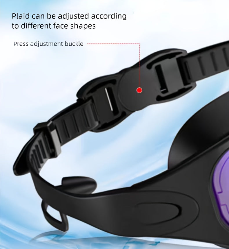 Lot de 2 lunettes de natation antibuée avec bouchons d'oreilles, pince-nez et sac étanche – Lunettes de natation avec protection UV pour hommes, femmes et adolescents, kit d'accessoires pour piscine extérieure et sports nautiques