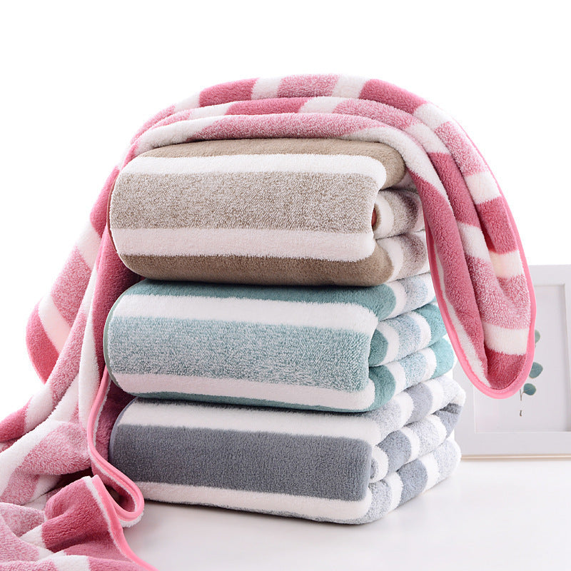 Ensemble de serviettes de bain rayées, absorbantes, à séchage rapide, ultra douces et douces pour la peau, 70 x 140 cm, pour la maison, la salle de bain ou la plage – Disponible en lot de 1 ou 4, plusieurs couleurs au choix
