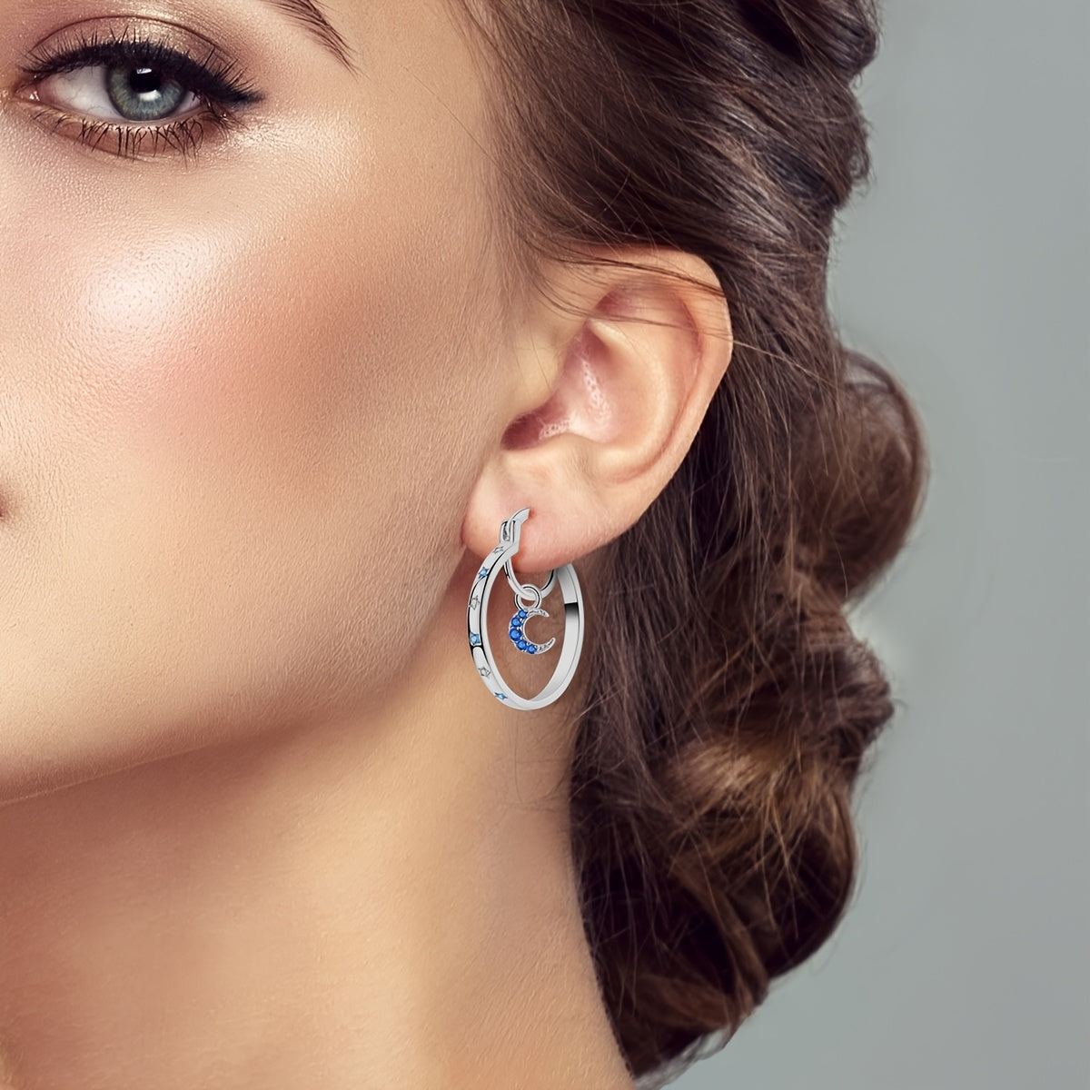 Créoles pour femme en argent sterling 925 à grand motif soleil et oxydes de zirconium – Créoles de luxe étincelantes et hypoallergéniques, bijoux élégants pour le quotidien et les soirées