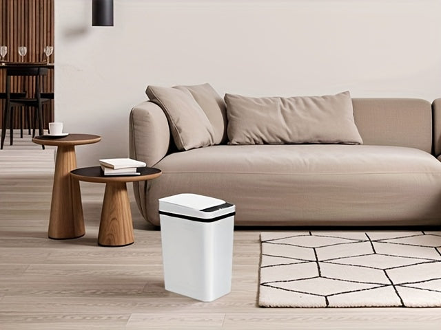 Lot de 2 poubelles automatiques sans contact – Poubelle à détecteur de mouvement avec couvercle de 15 L et 10,5 L, poubelle intelligente et fine pour salle de bain, chambre, bureau, cuisine, salon