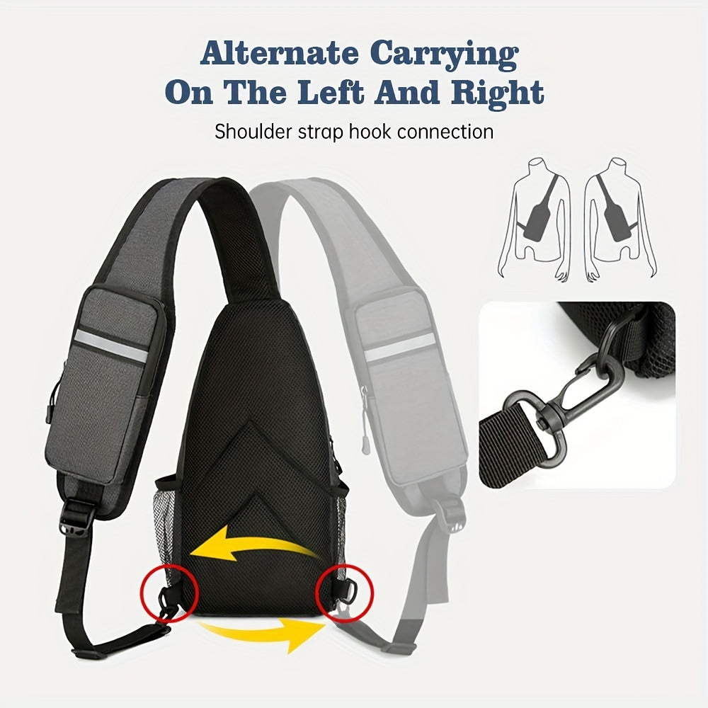 Sac à bandoulière grande capacité pour hommes et femmes – Sac de voyage polyvalent style sport brodé avec fermeture éclair sécurisée, idéal pour les trajets quotidiens mains libres et les activités en plein air, plusieurs coloris disponibles