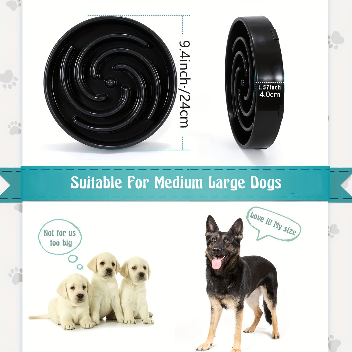Large Slow Feeder Dog Bowl β Anti-Choke Maze Design for Healthy Eating, Durable PP Non-Toxic Material, Bloat Prevention Bowl for Large & Medium Breed Dogs