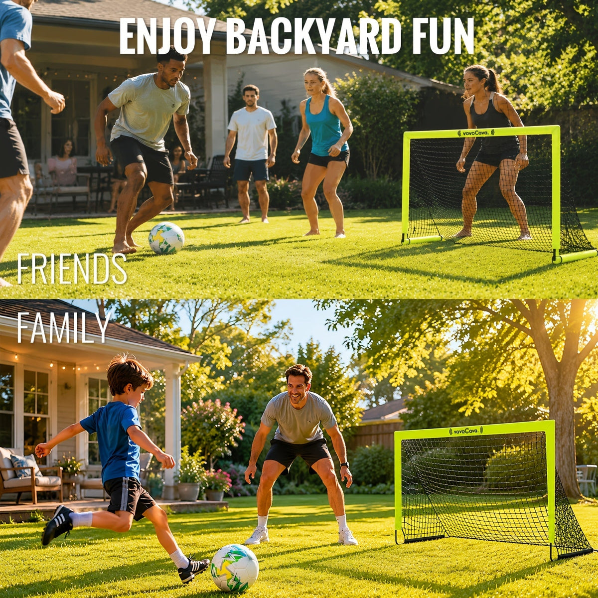 Lot de 2 buts de football portables pop-up – Filets de football pliables de 1,2 m x 0,9 m pour jeunes et adultes, inclut 2 ballons, une pompe et un sac de transport, tissu Oxford 450D, buts de football pour intérieur et extérieur (vert/rose)