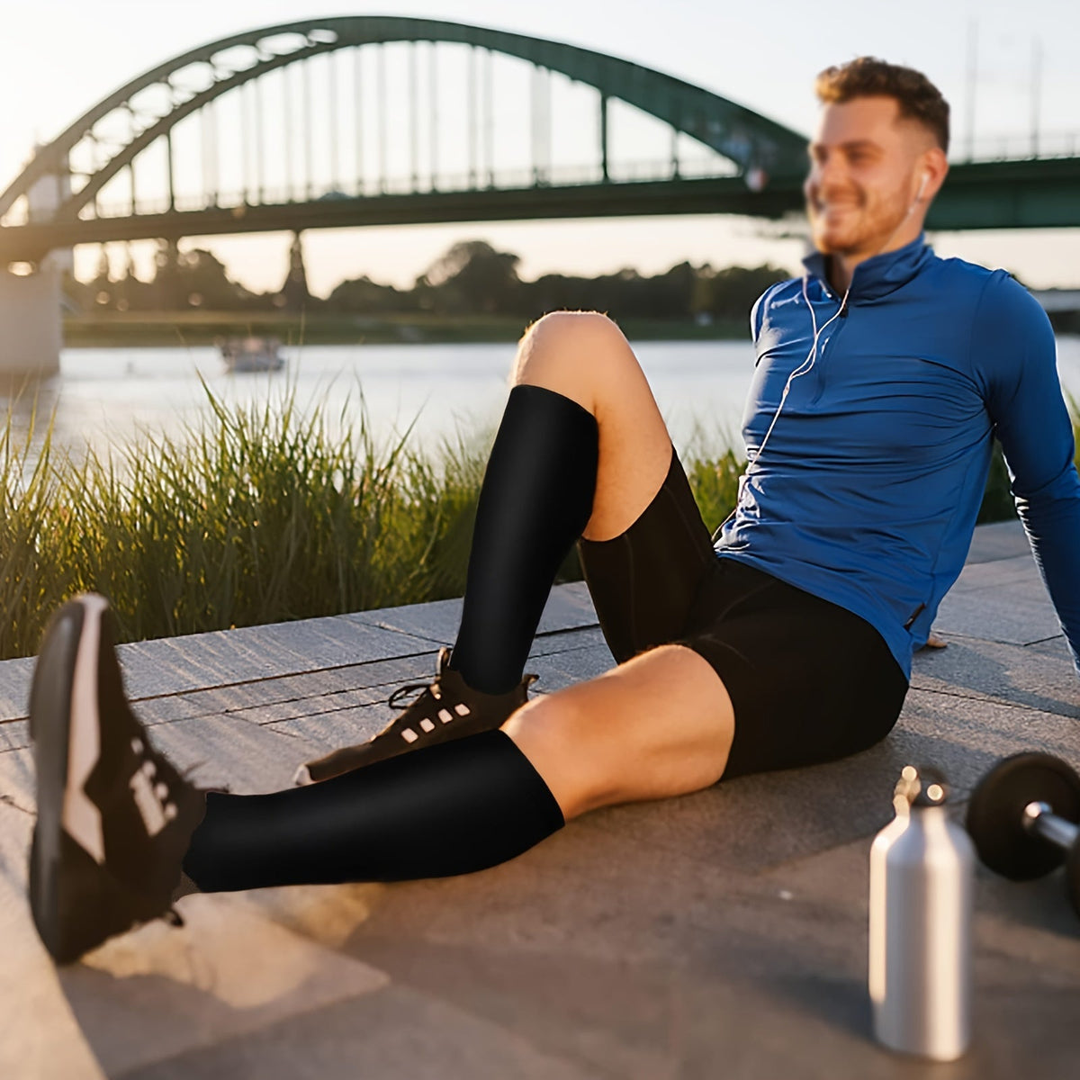 Chaussettes de compression au cuivre, 10 paires pour femmes et hommes – Chaussettes hautes de soutien de la circulation pour la course, le vélo, l'escalade, le sport et le quotidien, S M L XL XXL, Noir/Beige