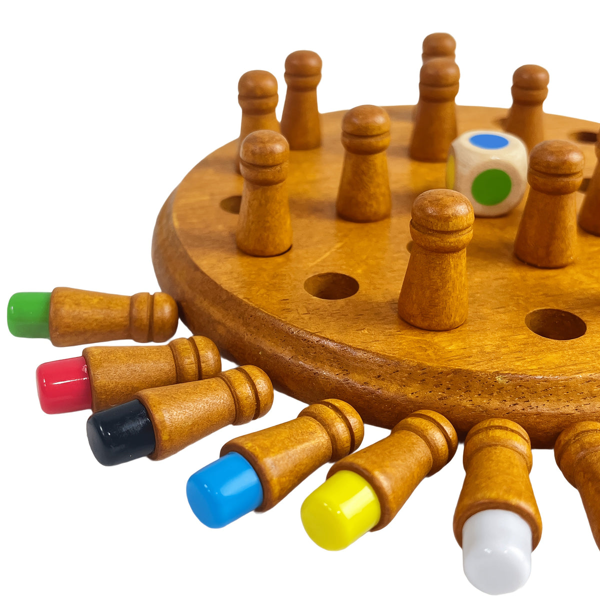 Jeu de mémoire en bois coloré pour enfants et famille - Jeu de société de voyage en bois massif amélioré, puzzle de stratégie pour l'entraînement cérébral, échecs à mémoire pour garçons et filles, cadeau d'anniversaire et de vacances, 3 ans et plus