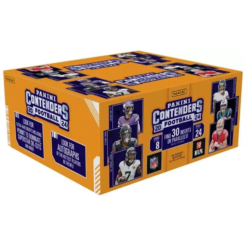 Boîte de détail scellée en usine Panini Contenders Football 2024 – 24 paquets, 8 cartes par paquet, 192 cartes au total – À la recherche des recrues Caleb Williams et Marvin Harrison Jr., inserts Permit to Dominate & Superstar Die-Cut