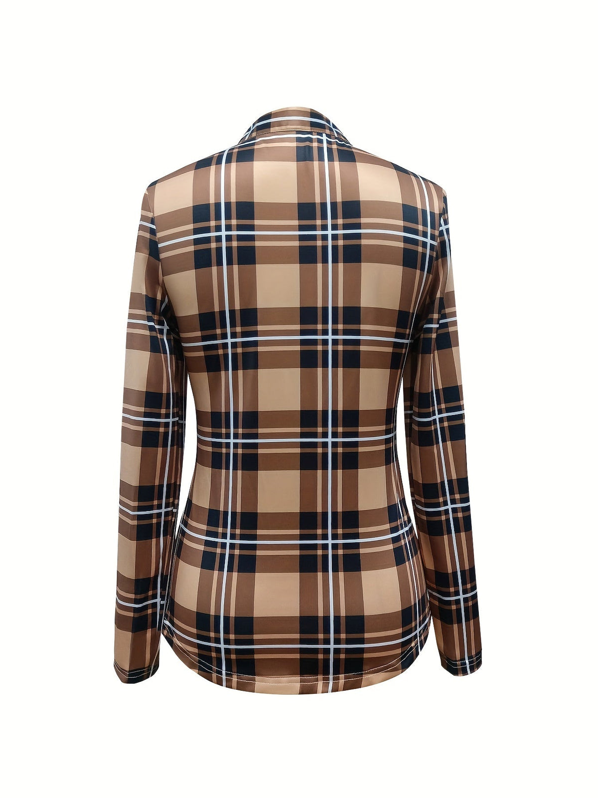 Haut à manches longues pour femme, col en V, chemisier à carreaux, style western sexy, légèrement extensible, coupe classique, tenue décontractée tendance pour le printemps, S M L XL XXL