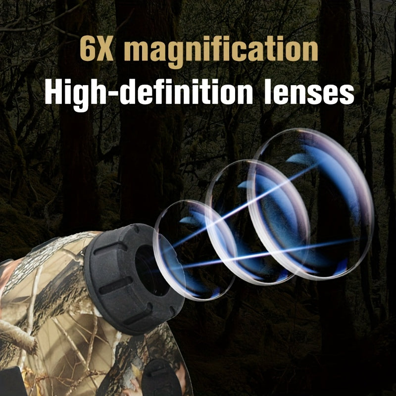 Télémètre laser 1200 yards – Grossissement 6X, rechargeable, compensation de pente, verrouillage de drapeau, mesure de vitesse et d'altitude, design camouflage pour golf et chasse