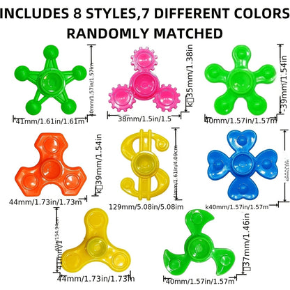 Lot de 30 mini fidget spinners, cadeaux d'invités en vrac, jouets rotatifs multicolores pour enfants, récompenses de classe, remplissage de sacs surprises, cadeaux d'anniversaire, d'Halloween et de Noël