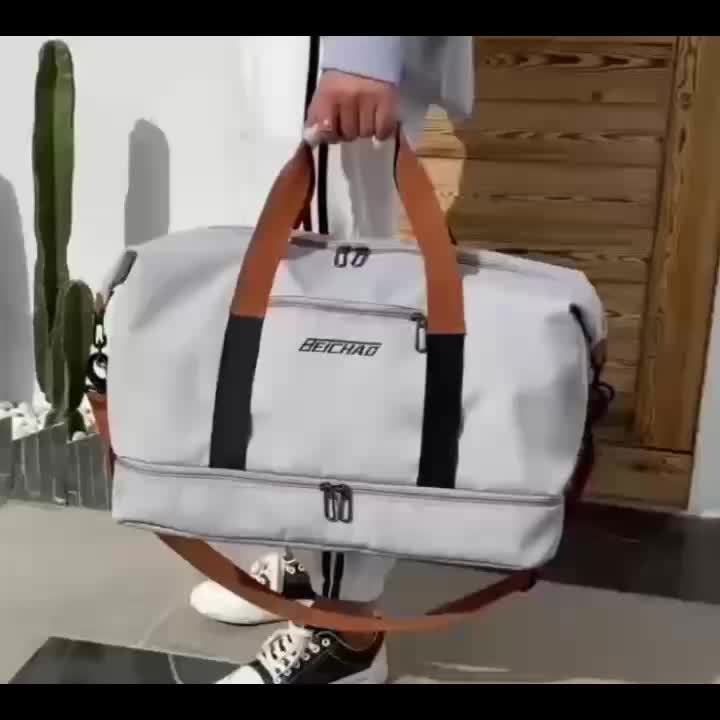 Sac de voyage grande capacité pour femme avec compartiment humide/sec – Sac de sport pour fitness et yoga, fourre-tout pour week-end et nuitée, loisirs et plein air, disponible en plusieurs coloris