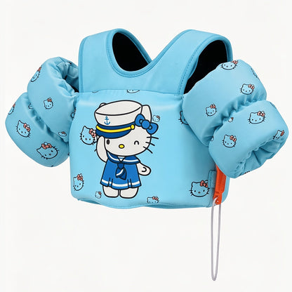 Gilet de natation pour enfants avec brassards, sangles réglables en nylon, motif dessin animé mignon, pour enfants de 9 à 30 kg (2 à 9 ans), aide à la natation pour piscine, plage et lac, gilet flottant d'apprentissage pour garçons et filles