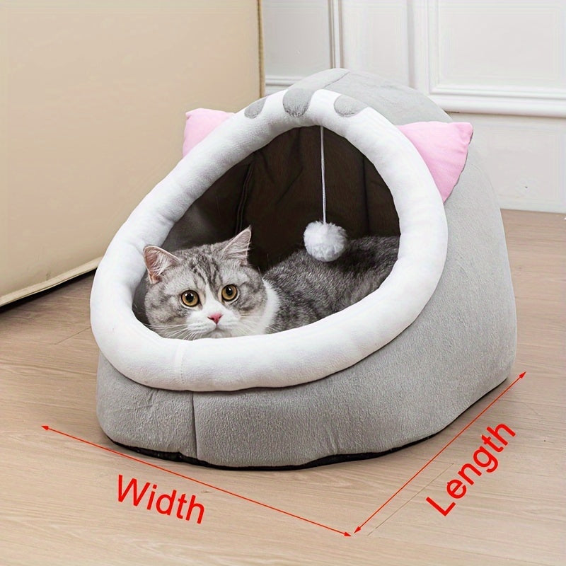 Panier pour chat moelleux avec tapis respirant - Couchage confortable pour chatons et chats de toutes tailles, niche d'intérieur toutes saisons