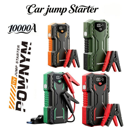 Démarreur de batterie 10000A 7-en-1 avec compresseur d'air 150PSI – Booster de batterie portable pour moteurs essence et diesel, pompe haute pression, kit d'urgence pour véhicule, batterie externe
