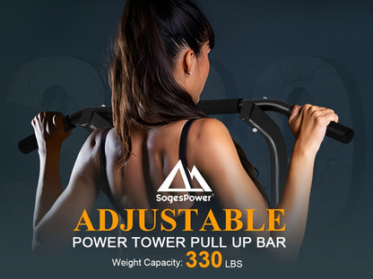 Station de musculation avec barre de traction, 10 hauteurs réglables, capacité de 150 kg, entraînement complet du corps pour salle de sport à domicile – Rose Noir Rouge Jaune Bleu Orange Vert