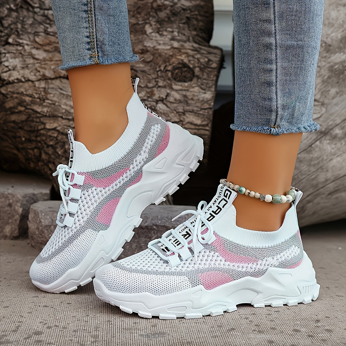 Baskets basses décontractées pour femme avec semelle épaisse en PVC – Tennis légères et respirantes pour la salle de sport, le running et le quotidien | Chaussures de sport pour femme, tailles US 5-10, disponibles en vert, noir, rose et bleu