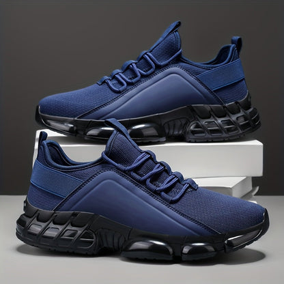 Baskets légères et respirantes pour hommes, semelle en PVC, chaussures de sport décontractées basses à lacets, bleu et noir, tailles US 6,5-12,5, usage quotidien, course à pied, entraînement, chaussures de sport