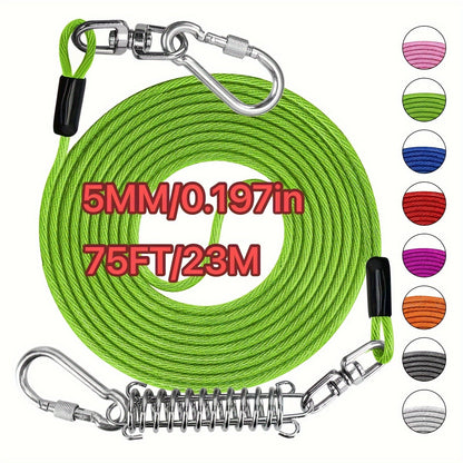 Laisse pour chien ultra-résistante de 1,8, 3, 4,5, 9, 15, 23 ou 30 mètres, câble d'attache d'entraînement pour grands chiens jusqu'à 225 kg, corde de course durable et résistante aux morsures pour le jardin