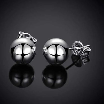 Boucles d'oreilles puces en argent sterling S925, 10 mm, design minimaliste et simple, hypoallergéniques, bijoux de piercing pour usage quotidien, cadeau pour femmes et filles