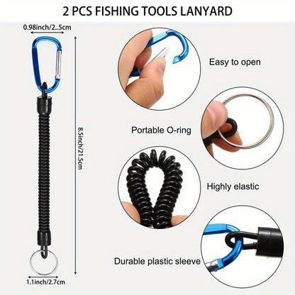 Ensemble de pinces de pêche 7 pièces : pince à poisson, décrocheur d'hameçons, écailleur, sac de rangement, acier inoxydable résistant à la corrosion pour pêche en eau douce et en mer – Cadeau de pêche pour homme