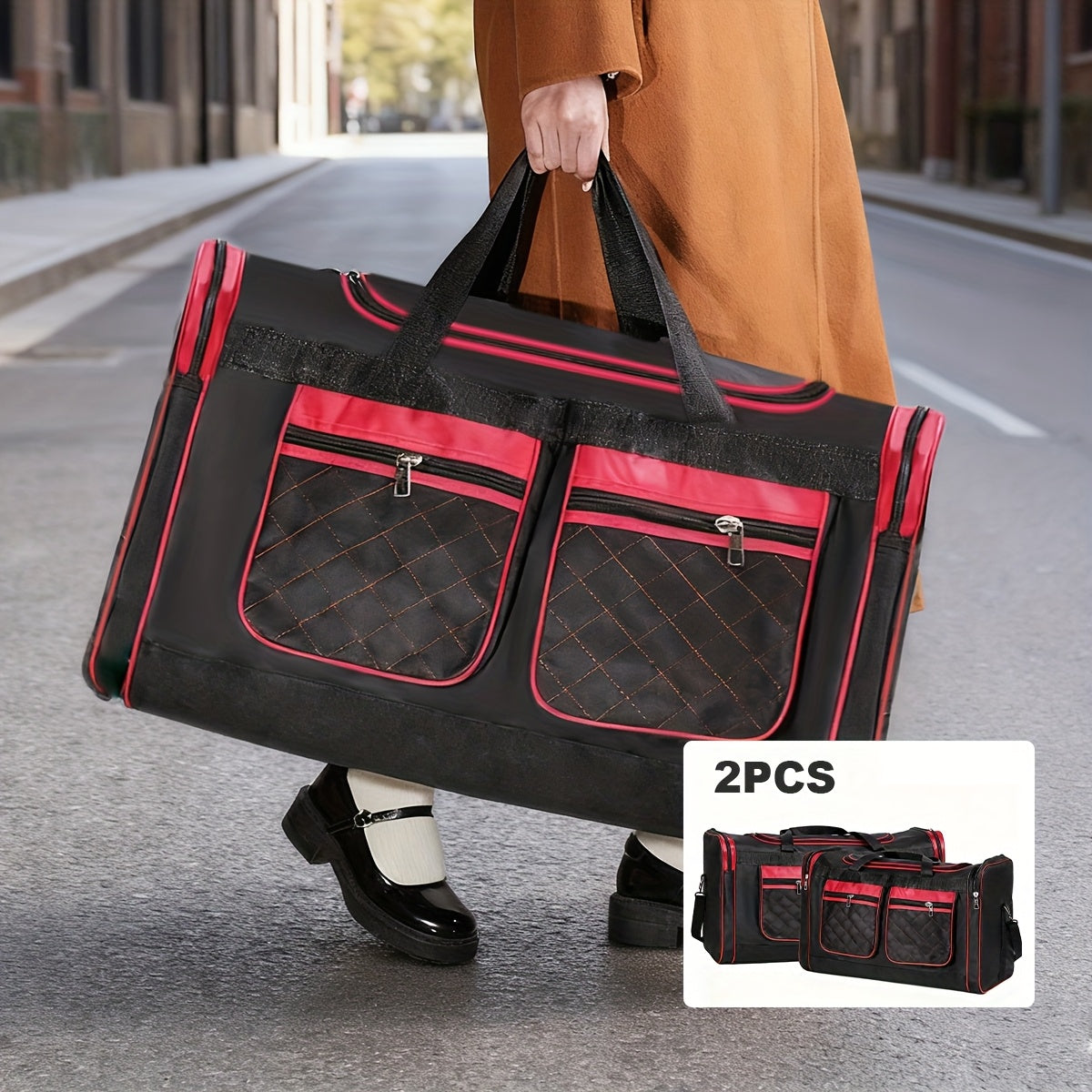 Sac de voyage grande capacité pour hommes et femmes – Sac de sport robuste multi-poches, avec bandoulière réglable et fermeture éclair pour le fitness, les escapades de week-end, les voyages d'affaires et les activités en plein air