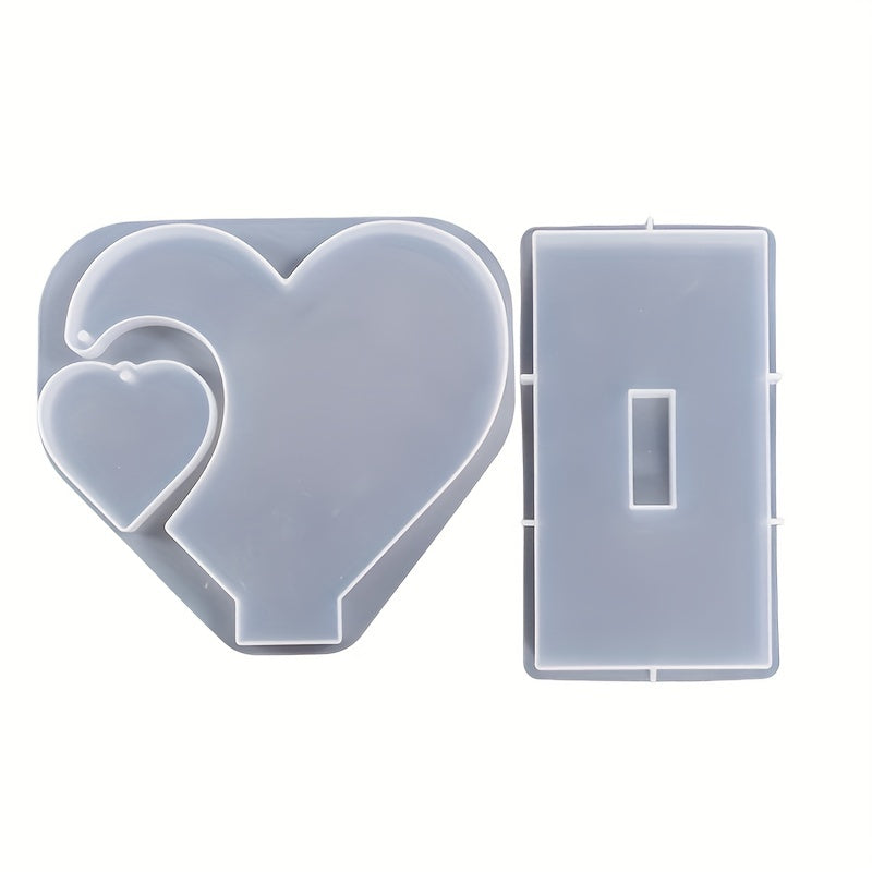 Grand moule en silicone pour moulage de résine, cadre photo en forme de cœur pour décoration intérieure, ornement de mariage, souvenir de remise de diplôme, moule à artisanat en résine époxy pour création de cadeaux