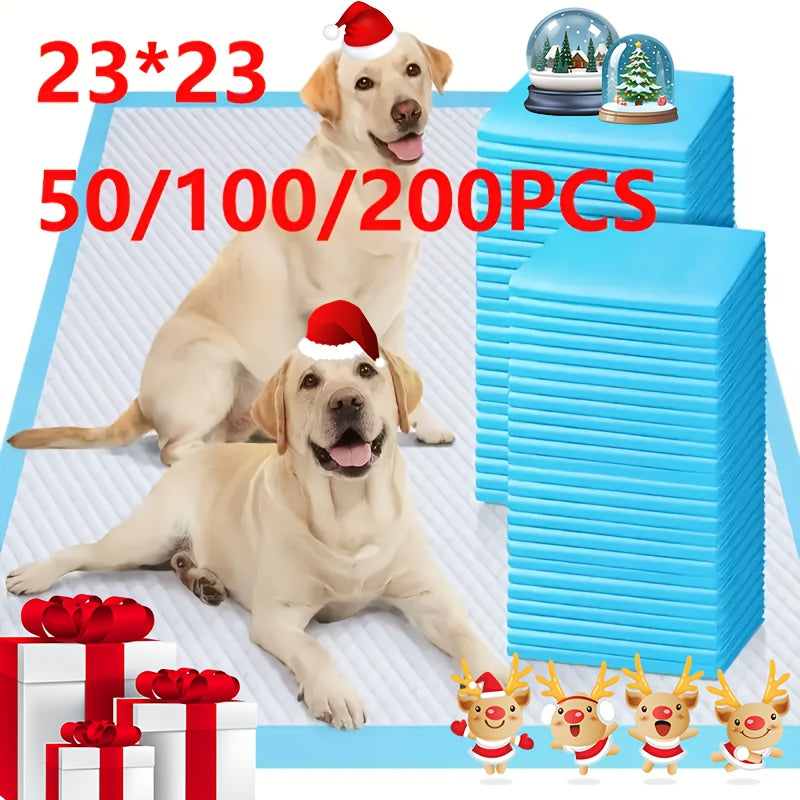 Alèses de dressage pour chiens extra larges jetables 60x60 cm, anti-fuites, anti-odeurs, absorbantes, pour chiots, accessoires pour la propreté, paquet de 50, 100 ou 200