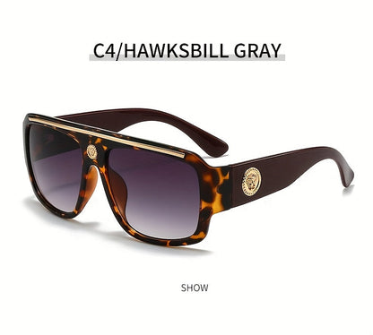 Lot de 2 lunettes de mode carrées Cyberpunk pour homme avec monture en métal – Lunettes de soleil légères style urbain pour homme, 8 options de couleur, usage quotidien et cadeau