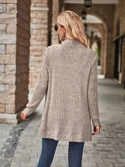 Women's Loose Casual Long Sleeve Blouse Solid Color Pocket Splicing Relaxed Fit Top 10 Colors S-XXL Spring Fall Everyday Wear