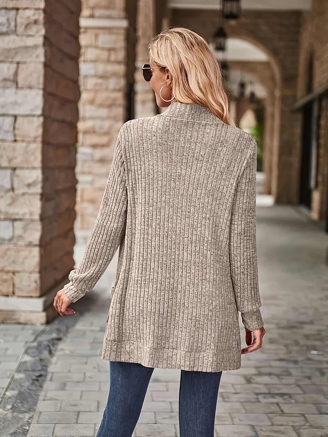 Women's Loose Casual Long Sleeve Blouse Solid Color Pocket Splicing Relaxed Fit Top 10 Colors S-XXL Spring Fall Everyday Wear